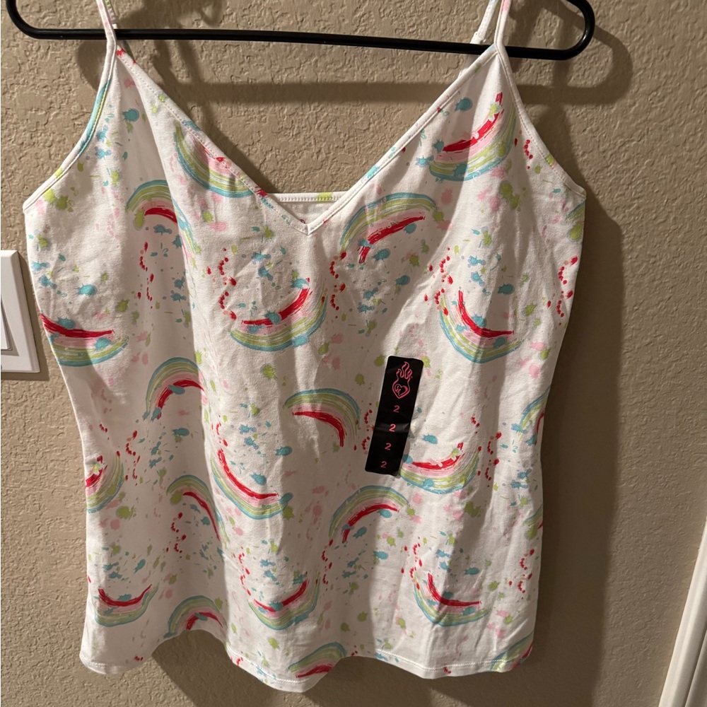 Torrid White Rainbow Print Camisole